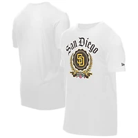 Men's New Era  White San Diego Padres Fleur Domestic T-Shirt