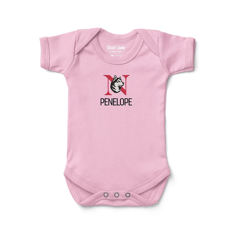Infant Chad & Jake Northeastern Huskies Personalized Embroidered Logo Bodysuit
