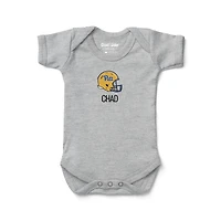 Infant Chad & Jake Heather Gray Pitt Panthers Personalized Embroidered Logo Bodysuit