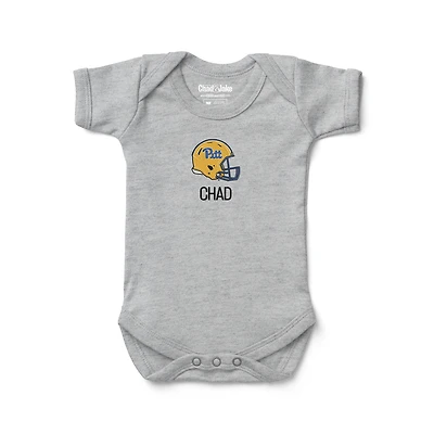 Infant Chad & Jake Heather Gray Pitt Panthers Personalized Embroidered Logo Bodysuit