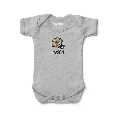 Infant Chad & Jake Heather Gray Purdue Boilermakers Personalized Embroidered Logo Bodysuit