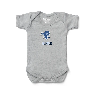 Infant Chad & Jake Heather Gray Seton Hall Pirates Personalized Embroidered Logo Bodysuit