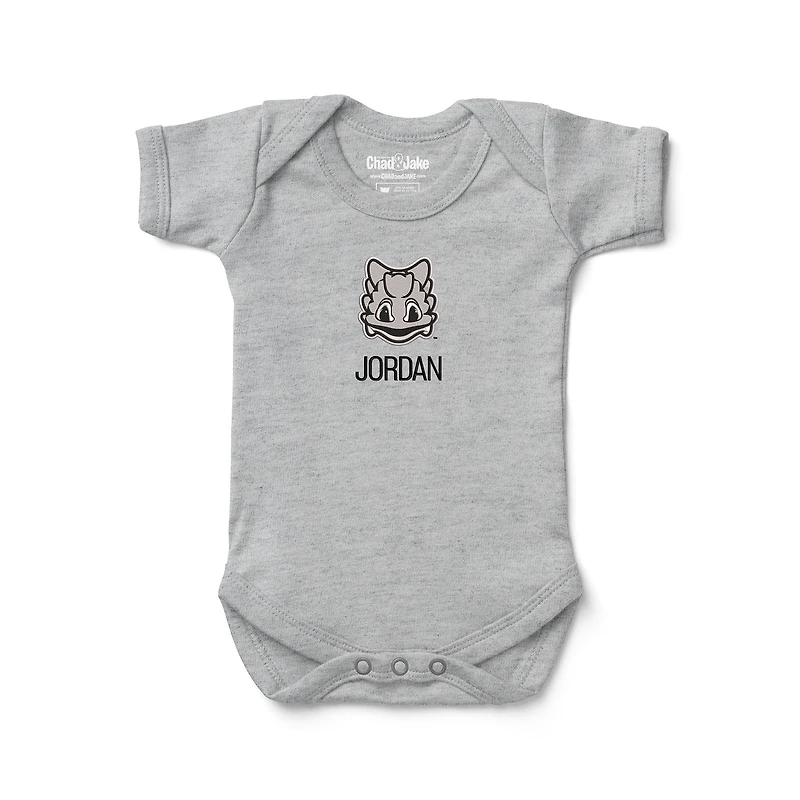Infant Chad & Jake Heather Gray TCU Horned Frogs Personalized Embroidered Logo Bodysuit