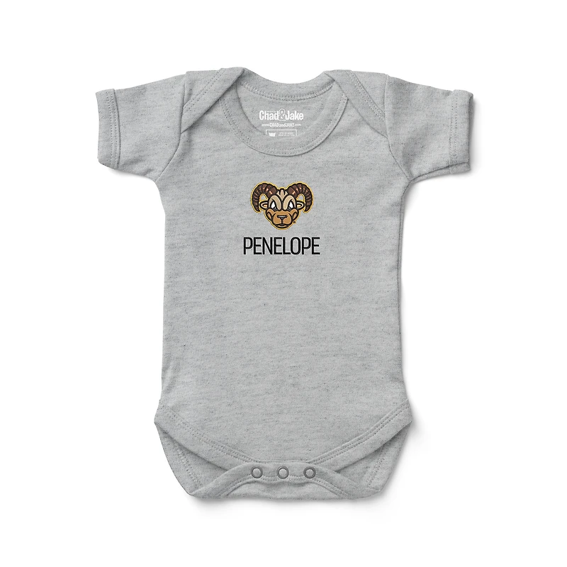 Infant Chad & Jake Heather Gray VCU Rams Personalized Embroidered Logo Bodysuit