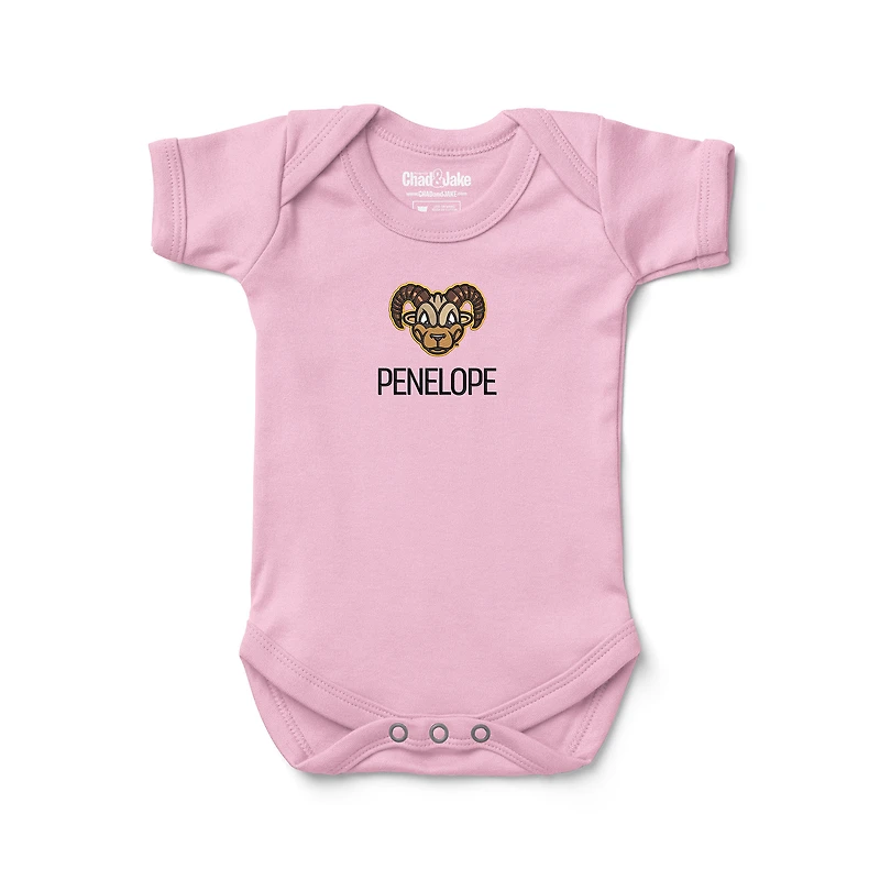 Infant Chad & Jake Pink VCU Rams Personalized Embroidered Logo Bodysuit