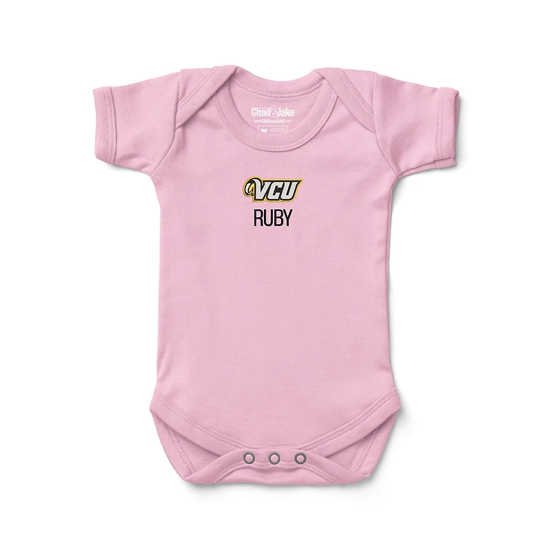Infant Chad & Jake Pink VCU Rams Personalized Embroidered Logo Bodysuit