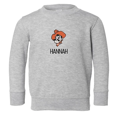 Toddler Chad & Jake Heather Gray Oklahoma State Cowboys Personalized Pullover Sweatshirt