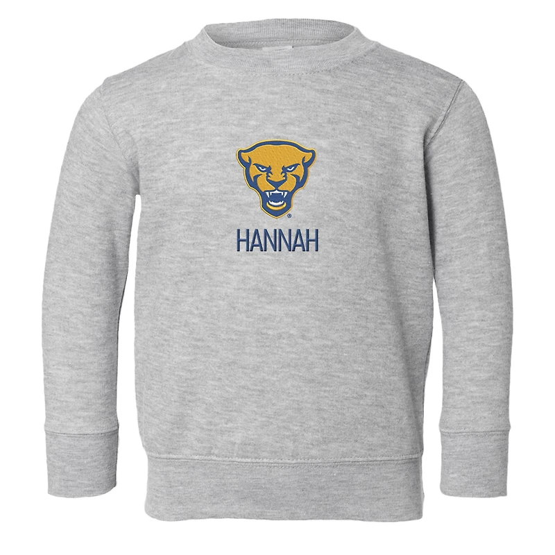 Toddler Chad & Jake Heather Gray Pitt Panthers Personalized Pullover Sweatshirt