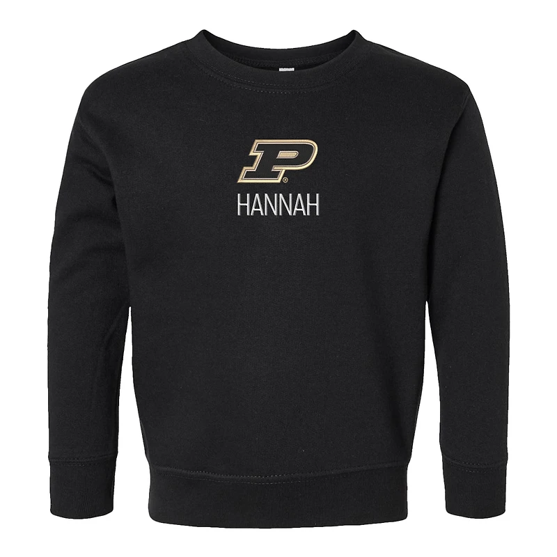 Toddler Chad & Jake Black Purdue Boilermakers Personalized Pullover Sweatshirt