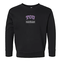 Toddler Chad & Jake Black TCU Horned Frogs Personalized Pullover Sweatshirt