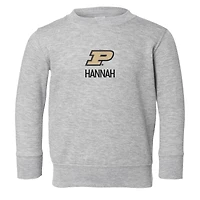 Toddler Chad & Jake Heather Gray Purdue Boilermakers Personalized Pullover Sweatshirt
