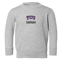 Toddler Chad & Jake Heather Gray TCU Horned Frogs Personalized Pullover Sweatshirt