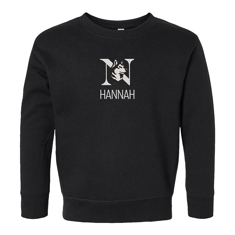 Toddler Chad & Jake Black Northeastern Huskies Personalized Pullover Sweatshirt