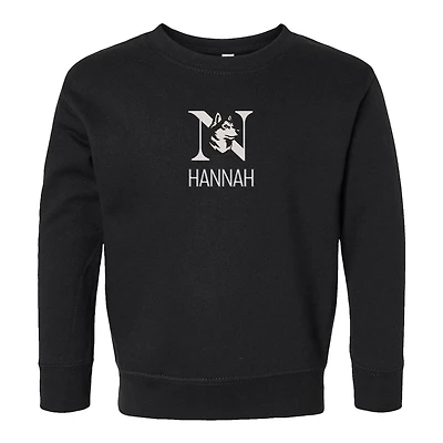 Toddler Chad & Jake Black Northeastern Huskies Personalized Pullover Sweatshirt
