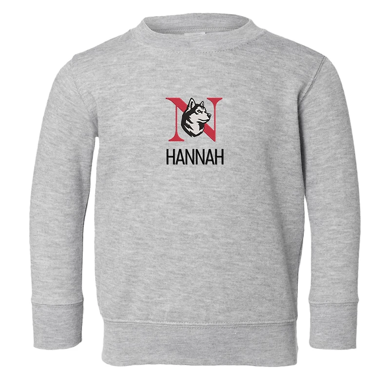 Toddler Chad & Jake Heather Gray Northeastern Huskies Personalized Pullover Sweatshirt