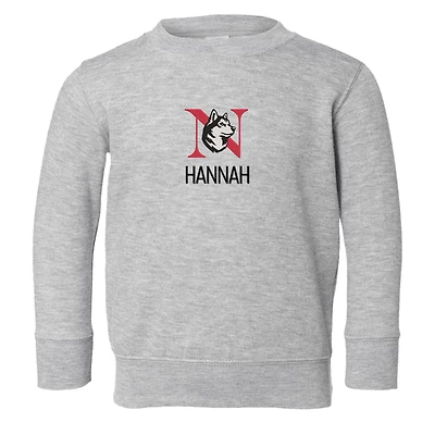 Toddler Chad & Jake Heather Gray Northeastern Huskies Personalized Pullover Sweatshirt