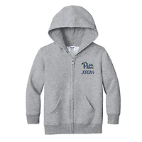 Toddler Chad & Jake Heather Gray Pitt Panthers Personalized Full-Zip Hoodie