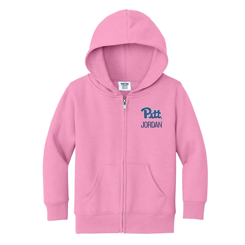 Toddler Chad & Jake Pink Pitt Panthers Personalized Full-Zip Hoodie
