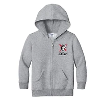 Toddler Chad & Jake Heather Gray Northeastern Huskies Personalized Full-Zip Hoodie