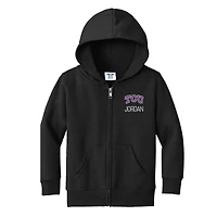 Toddler Chad & Jake Black TCU Horned Frogs Personalized Full-Zip Hoodie