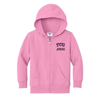Toddler Chad & Jake Pink TCU Horned Frogs Personalized Full-Zip Hoodie