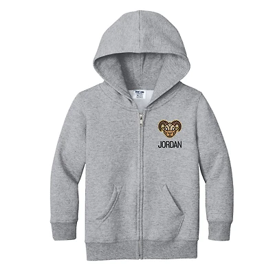 Toddler Chad & Jake Heather Gray VCU Rams Personalized Full-Zip Hoodie