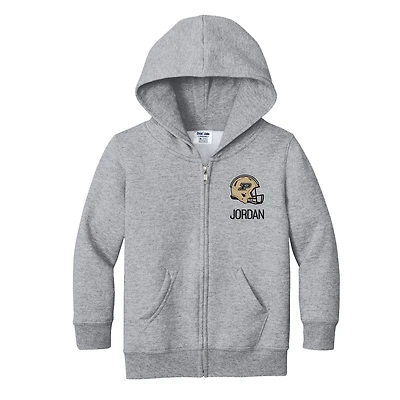 Toddler Chad & Jake Heather Gray Purdue Boilermakers Personalized Full-Zip Hoodie