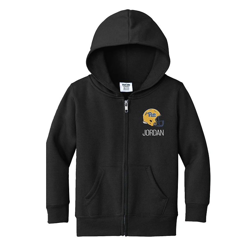 Toddler Chad & Jake Black Pitt Panthers Personalized Full-Zip Hoodie