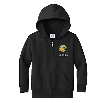 Toddler Chad & Jake Black Pitt Panthers Personalized Full-Zip Hoodie