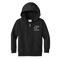 Toddler Chad & Jake Black Purdue Boilermakers Personalized Full-Zip Hoodie
