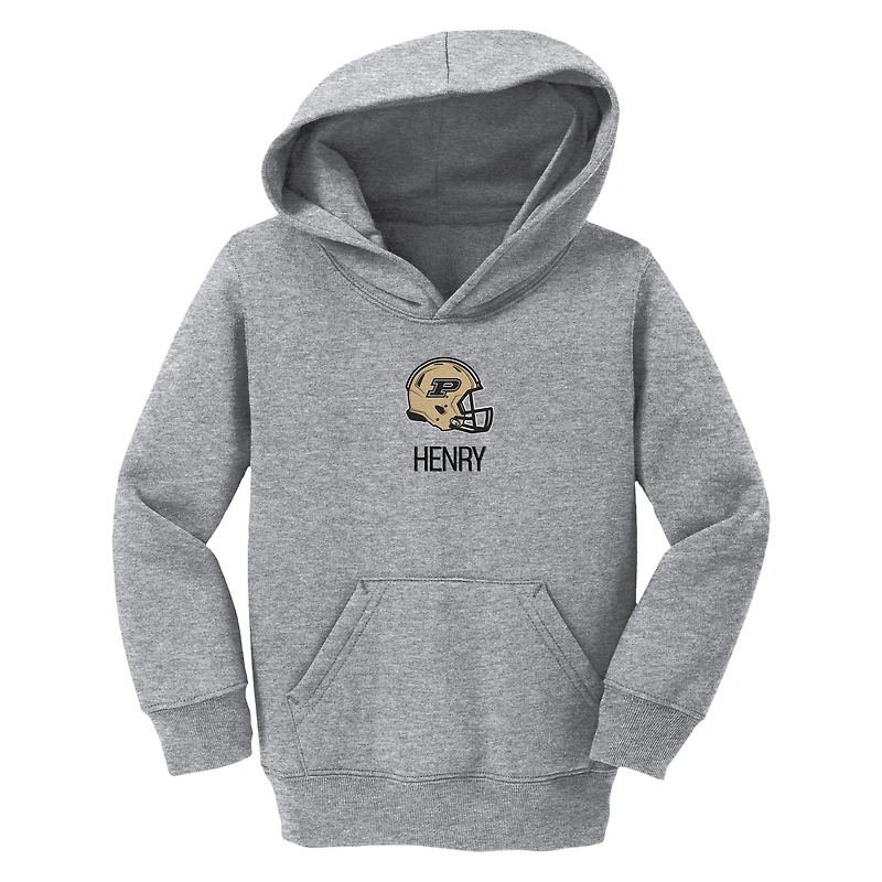Toddler Chad & Jake Heather Gray Purdue Boilermakers Personalized Pullover Hoodie