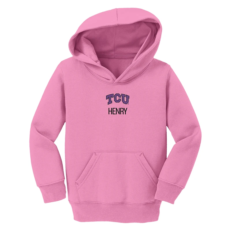 Toddler Chad & Jake Pink TCU Horned Frogs Personalized Pullover Hoodie