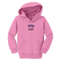 Toddler Chad & Jake Pink TCU Horned Frogs Personalized Pullover Hoodie