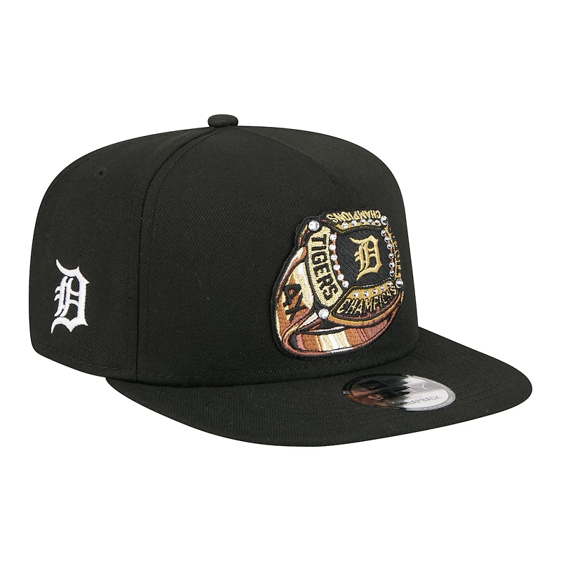 Men's New Era  Black Detroit Tigers Ring A-Frame 9FIFTY Snapback Hat