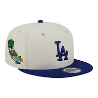 Men's New Era Cream/Royal Los Angeles Dodgers Localized 9FIFTY Snapback Hat