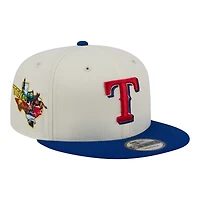 Men's New Era Cream/Royal Texas Rangers Localized 9FIFTY Snapback Hat