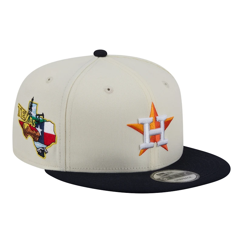 Men's New Era Cream/Navy Houston Astros Localized 9FIFTY Snapback Hat