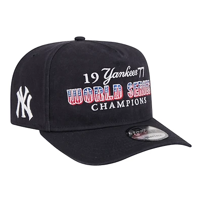 Men's New Era Navy New York Yankees 1977 World Series Champions Throwback 9FIFTY A-Frame Snapback Hat