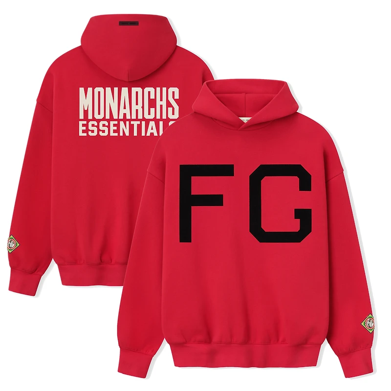 Men's Red Kansas City Monarchs Fear of God x Negro Leagues Baseball Museum Fleece Pullover Hoodie