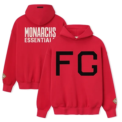 Men's Red Kansas City Monarchs Fear of God x Negro Leagues Baseball Museum Fleece Pullover Hoodie