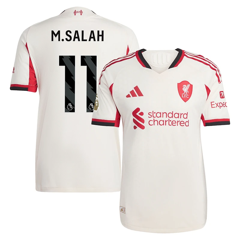 Men's adidas Mohamed Salah White Liverpool 2025/26 Away Authentic Player Jersey