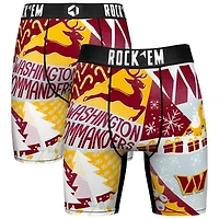 Men's Rock Em Socks Burgundy Washington Commanders Holiday Tacky Remix Boxer Briefs