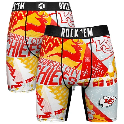 Men's Rock Em Socks Red Kansas City Chiefs Holiday Tacky Remix Boxer Briefs