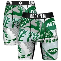 Men's Rock Em Socks Green New York Jets Holiday Tacky Remix Boxer Briefs