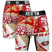 Men's Rock Em Socks Scarlet San Francisco 49ers Holiday Tacky Remix Boxer Briefs