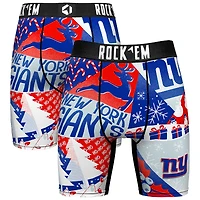 Men's Rock Em Socks Royal New York Giants Holiday Tacky Remix Boxer Briefs