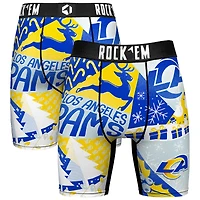 Men's Rock Em Socks Royal Los Angeles Rams Holiday Tacky Remix Boxer Briefs
