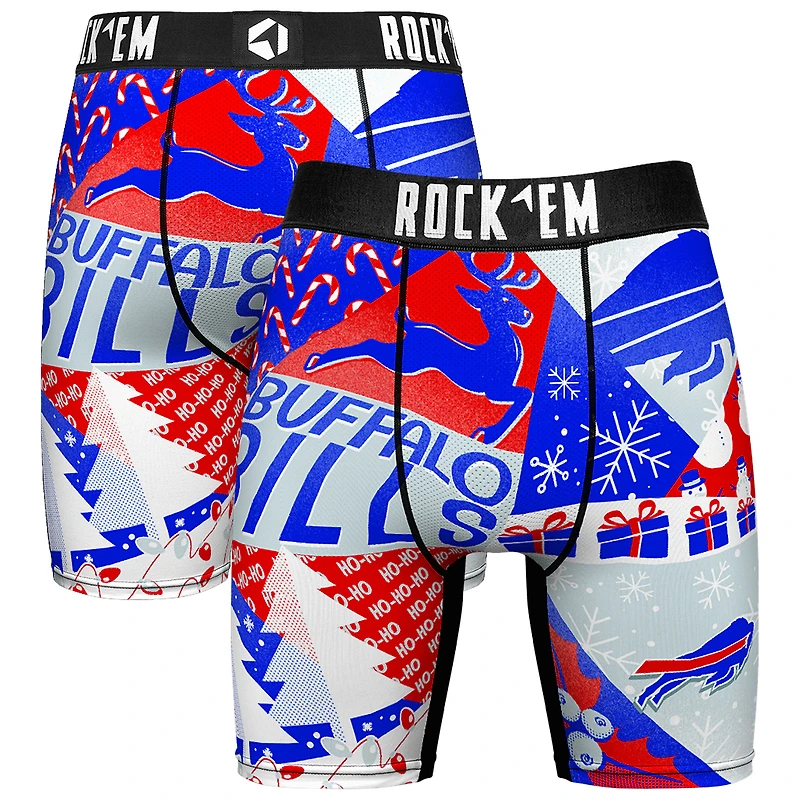 Men's Rock Em Socks Royal Buffalo Bills Holiday Tacky Remix Boxer Briefs