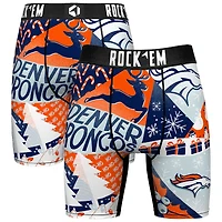 Men's Rock Em Socks Navy Denver Broncos Holiday Tacky Remix Boxer Briefs