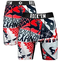 Men's Rock Em Socks Navy Houston Texans Holiday Tacky Remix Boxer Briefs